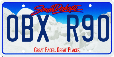 SD license plate 0BXR90