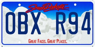 SD license plate 0BXR94