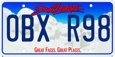 SD license plate 0BXR98