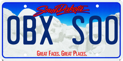 SD license plate 0BXS00