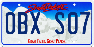SD license plate 0BXS07