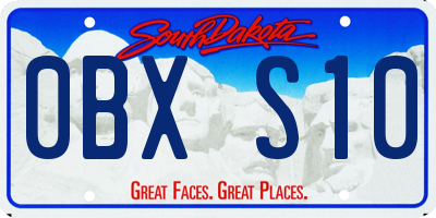 SD license plate 0BXS10