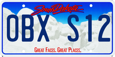 SD license plate 0BXS12