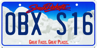 SD license plate 0BXS16
