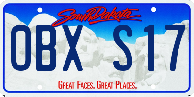 SD license plate 0BXS17