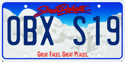 SD license plate 0BXS19