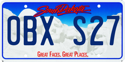 SD license plate 0BXS27