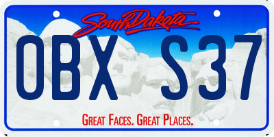 SD license plate 0BXS37