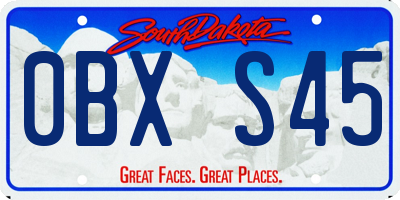 SD license plate 0BXS45