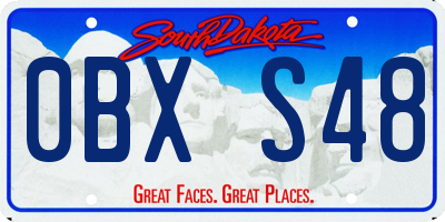 SD license plate 0BXS48