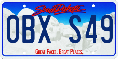 SD license plate 0BXS49