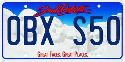 SD license plate 0BXS50