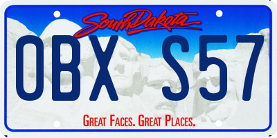 SD license plate 0BXS57