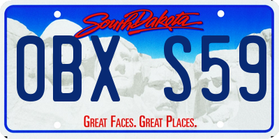 SD license plate 0BXS59