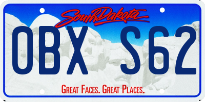 SD license plate 0BXS62
