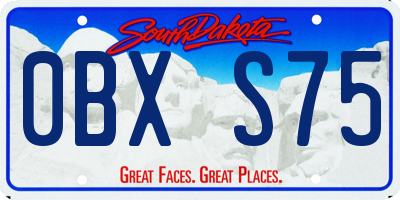 SD license plate 0BXS75