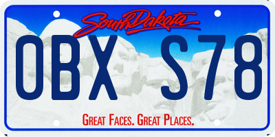 SD license plate 0BXS78