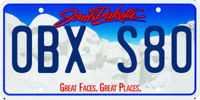 SD license plate 0BXS80
