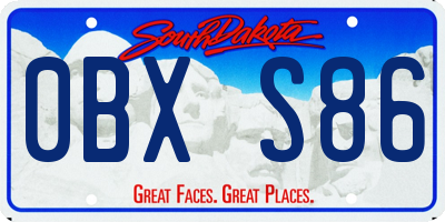 SD license plate 0BXS86