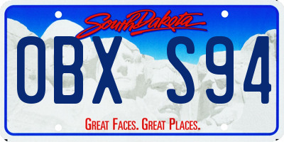 SD license plate 0BXS94