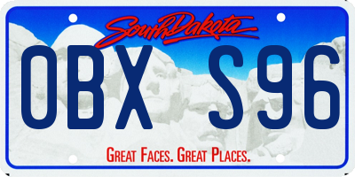 SD license plate 0BXS96