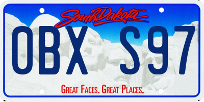 SD license plate 0BXS97