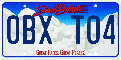 SD license plate 0BXT04