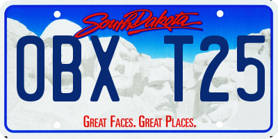 SD license plate 0BXT25