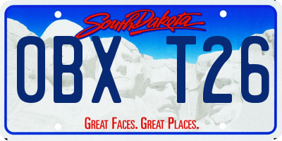 SD license plate 0BXT26