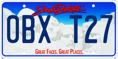 SD license plate 0BXT27