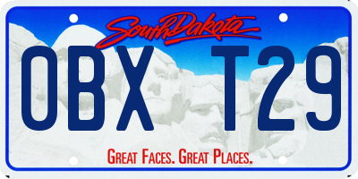 SD license plate 0BXT29