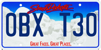 SD license plate 0BXT30