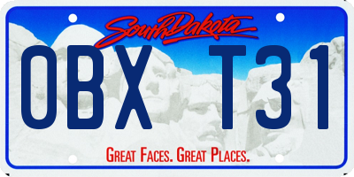SD license plate 0BXT31