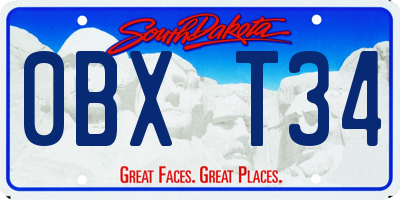 SD license plate 0BXT34