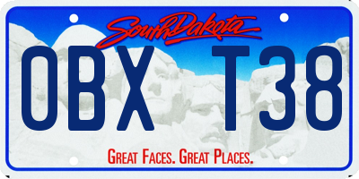 SD license plate 0BXT38