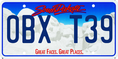 SD license plate 0BXT39