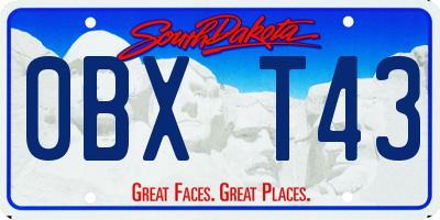 SD license plate 0BXT43