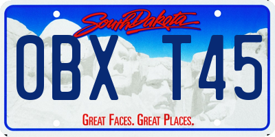 SD license plate 0BXT45