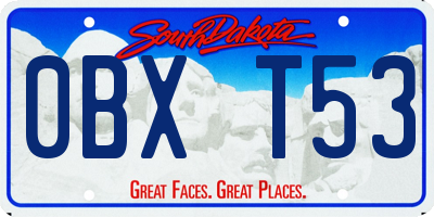 SD license plate 0BXT53