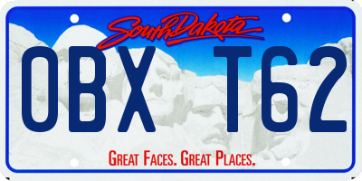 SD license plate 0BXT62