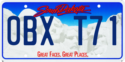SD license plate 0BXT71