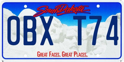 SD license plate 0BXT74