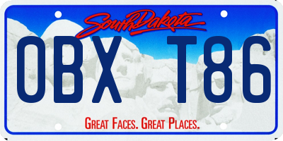 SD license plate 0BXT86