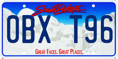 SD license plate 0BXT96