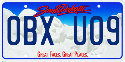 SD license plate 0BXU09