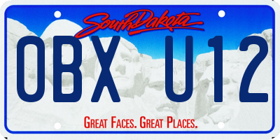 SD license plate 0BXU12