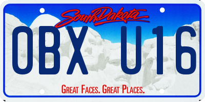 SD license plate 0BXU16