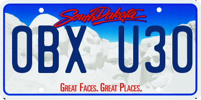 SD license plate 0BXU30