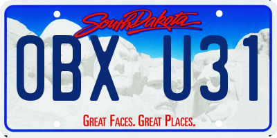 SD license plate 0BXU31