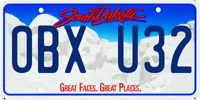 SD license plate 0BXU32
